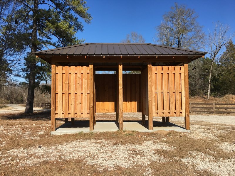 The 2 stall changing room provides a clean and dry place to change into and out of your ride clothes.