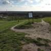 Dak van Brabant. On top of the hill, highest point of the province Brabant. You see the track up (left) and down (right). On the skyline, you see the television tower of Mierlo.