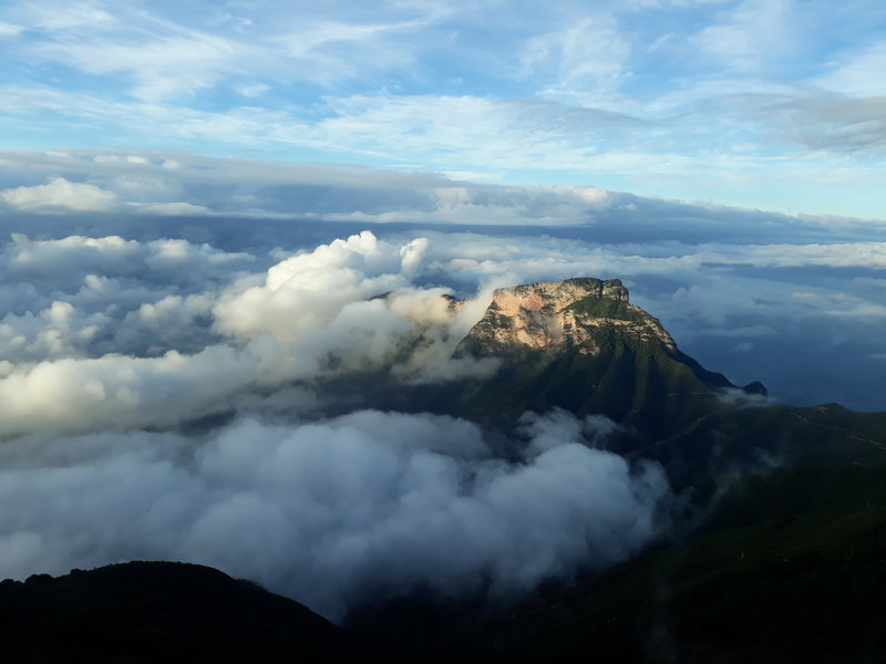 Trail passes the face of this mountain; Cerro de la Media Luna