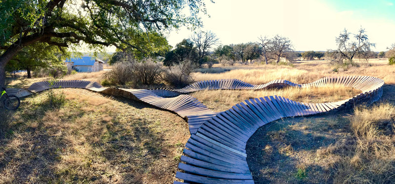 Fun little pump track just behind the bathrooms at the main trailhead parking lot...kids dig this!