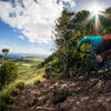 Max Fierek taking full charge on the jagged gnar the Kealia Trail demands