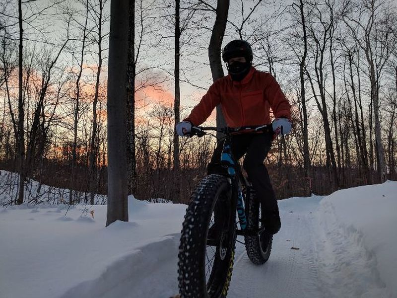 Mario Villemure riding in "typical" January arctic temperatures...