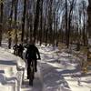 Riders enjoying perfect conditions the day after a snowstorm.