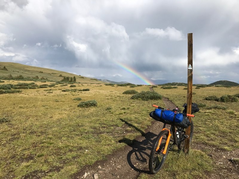 Rainbow at the top of Georgia Pass.