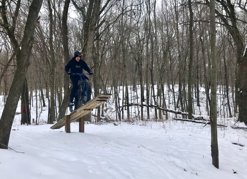 Riding thrice teeter in the winter!