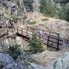 Cool bridge across creek confluence.