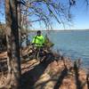 The trail runs right on the lake at spots.