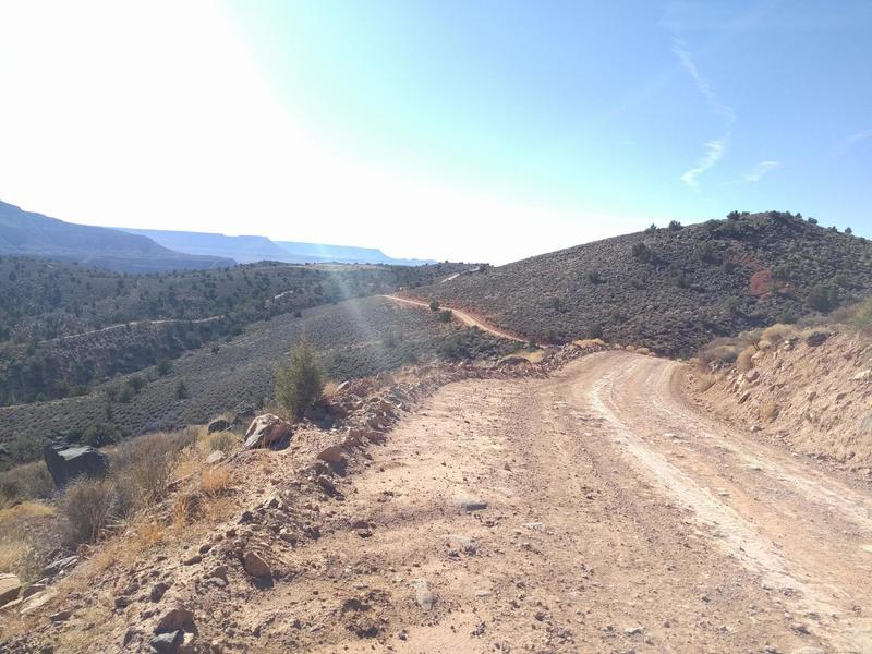 Taking a breather. Trail view looking south.