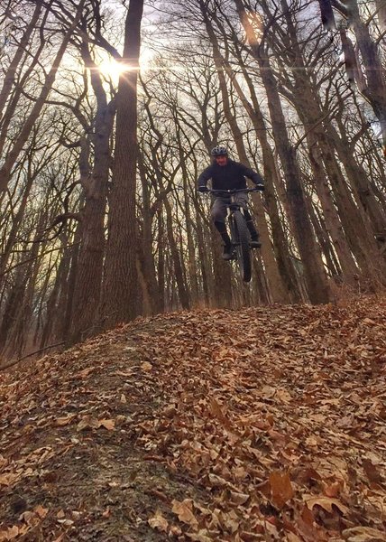 Catching a little air on the Red Cedar