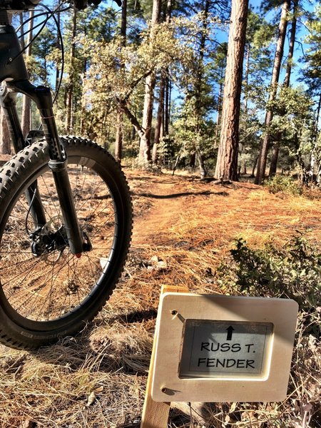 The bottom of Russ T. Fender trail.