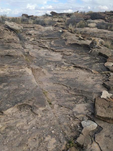 Sections of rock climbing (or descending).