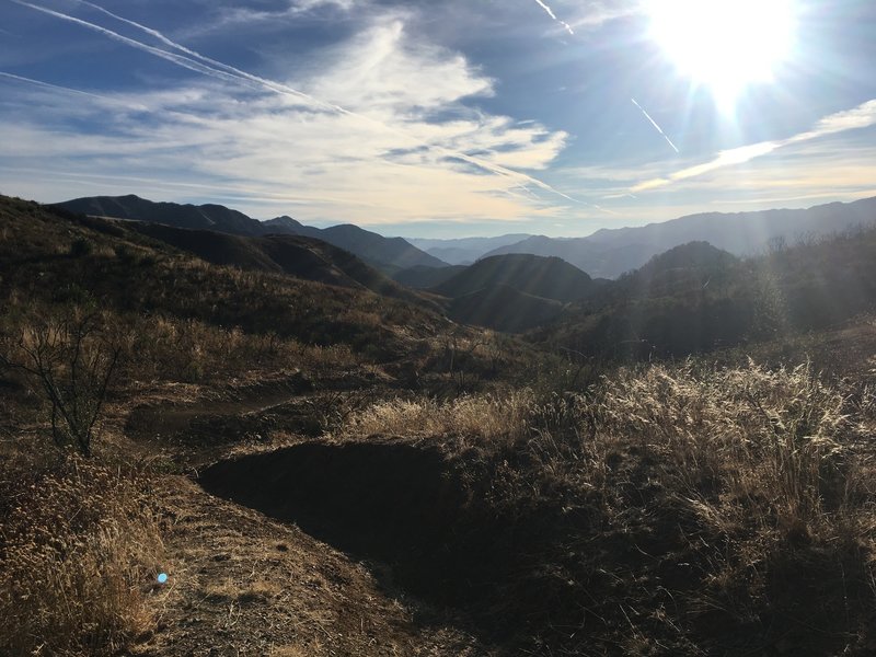 Start of 2nd downhill, some of the flowy-er dirt in SB county.