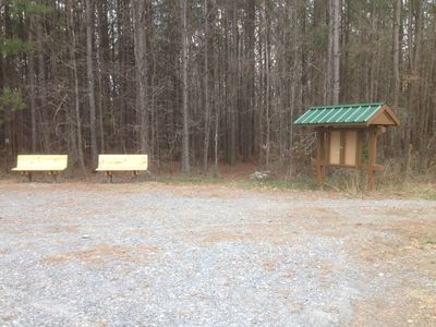 Benches installed at Austell Threadmill trailhead.