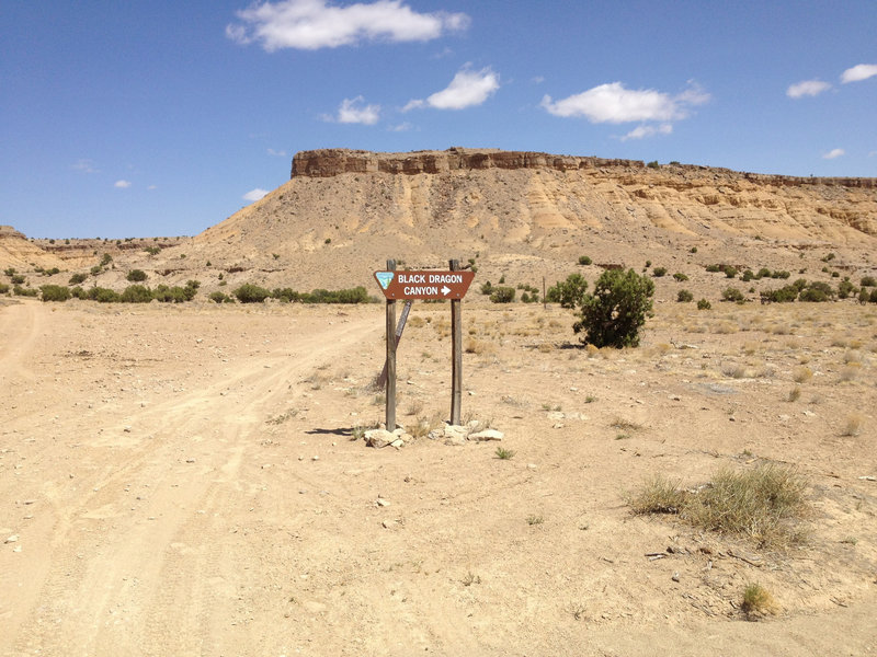 Black Dragon Canyon sign