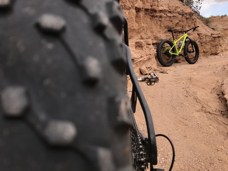 Testing out the latest carbon Fatboy in fat bike heaven.