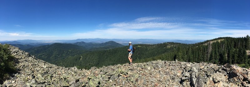 Taking a climbing break and checking out the view.  Looking North West here towards Washington State.