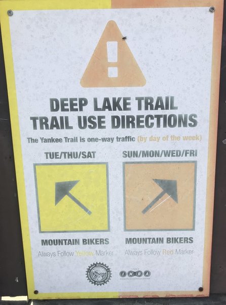 The trail is directional by the day.