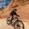 Heading east below a wave of desert rock on Rocky Tops...