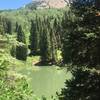 Lake Oowah stands in the shadow of Haystack Mountain.