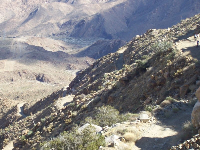 You can see the pieces of road going down... all the way down... the riverbed