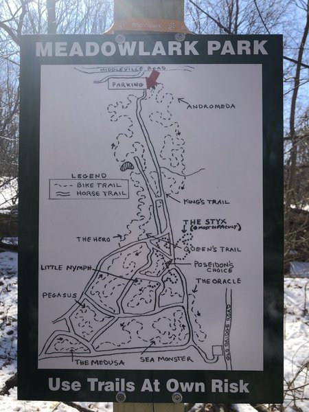 Trail map at entrance.