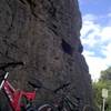 Climbing in the rocks, after a ride in the Farallon rocks