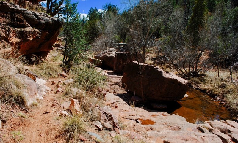 One of the many Dry Creek crossings.