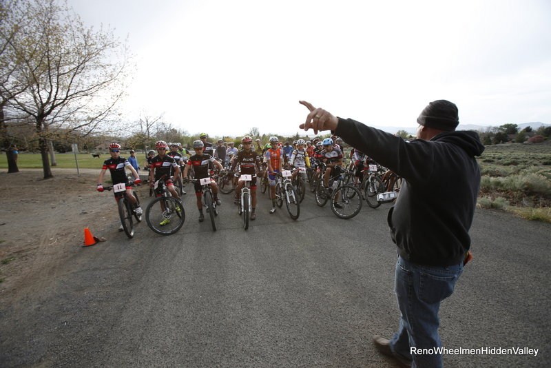 Hidden Valley Reno Wheelmen Twilight MTB XC Start Category A 2015-On the Pavement to the Dirt.