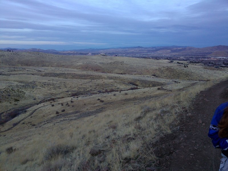 Ballardini Ranch Park Looking down at the park loop from the North B Ranch Trail.