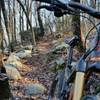 Typical rustic trail through the boulder fields at Cheaha State Park.