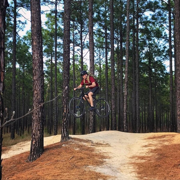 Jump at the end of green trail on a rigid.