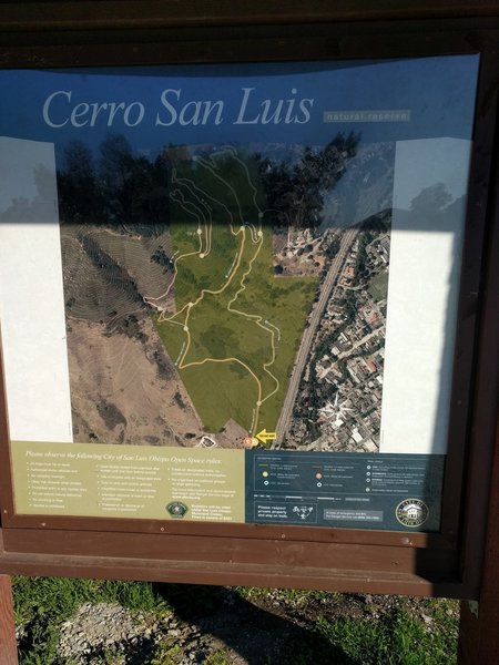 Map at the trailhead. Note the "you are here" arrow at the bottom!