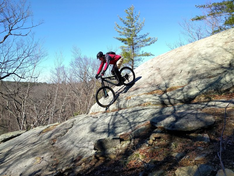 Joe rolling down - on Goliath's climb trail