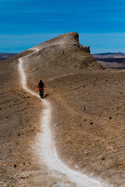 Just following the white gypsum line on The Dragon's Back...