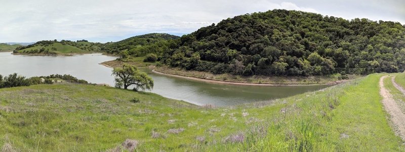 View from the back of Calero Reservoir (on a somewhat cloudy day)