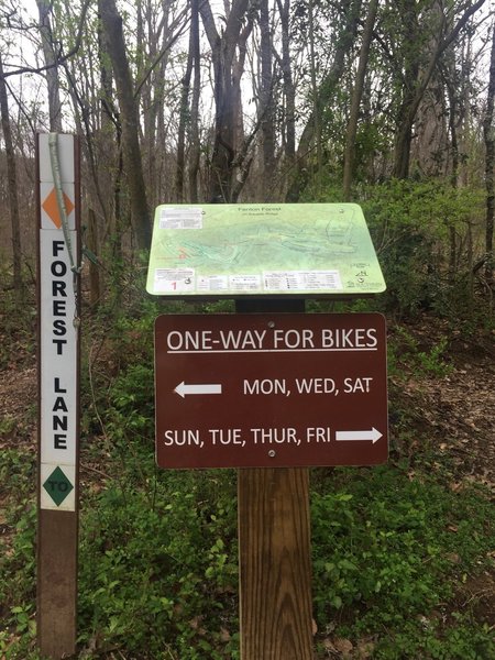 Bauxite Ridge has change the direction of the trails. This is the most recent signage.