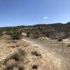 Looking down the edge of Bentonite hill from the intersection with Curt's Lane