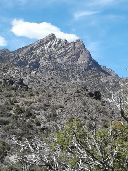 Massive carbonate outcropping about 3 miles out.