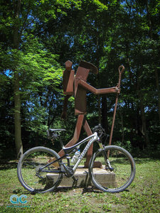 Hiker Statue by Hans Lubich