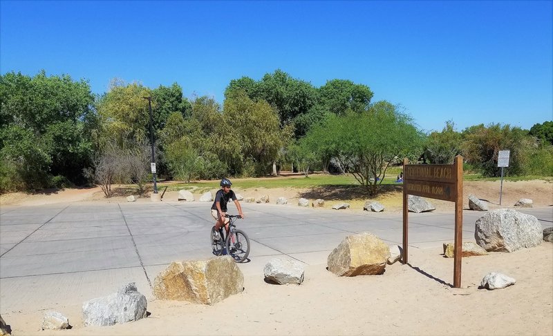 One of several access points to the trail. This is the boat ramp at what is called (but not well-known as) Centennial Beach.