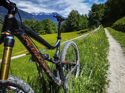 View across the valtellina from a section of singletrack along Balcone Tresenda