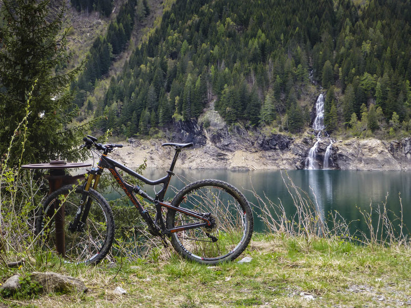 One of the many waterfalls you can expect to see in late spring feeding the Torrente Belviso