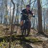 Catching a little air on a rock drop along the Prospect Trail!