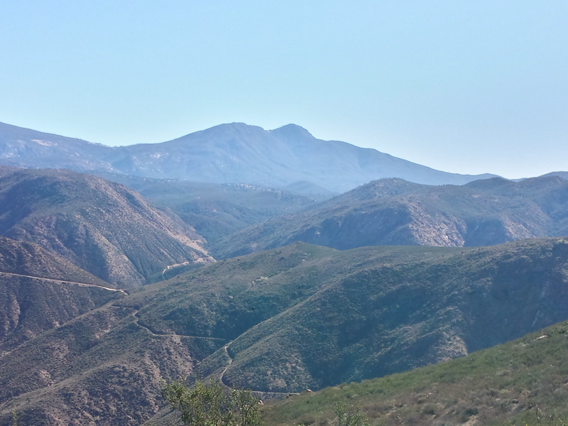 View of Eagle Peak Trail looking down from San Diego River Gorge Trail