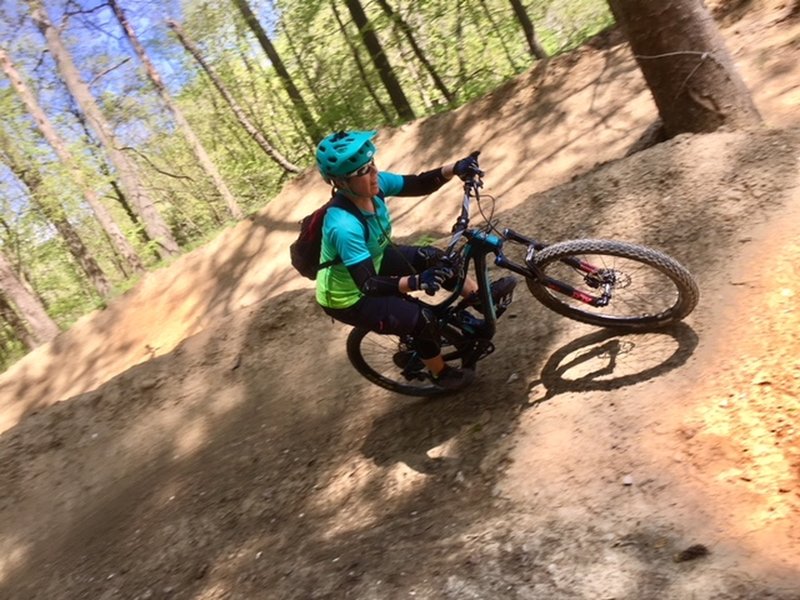 Maja rails dual-slalom inside berm.