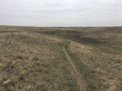 Great singletrack path for a peaceful ride through the plains of North Dakota