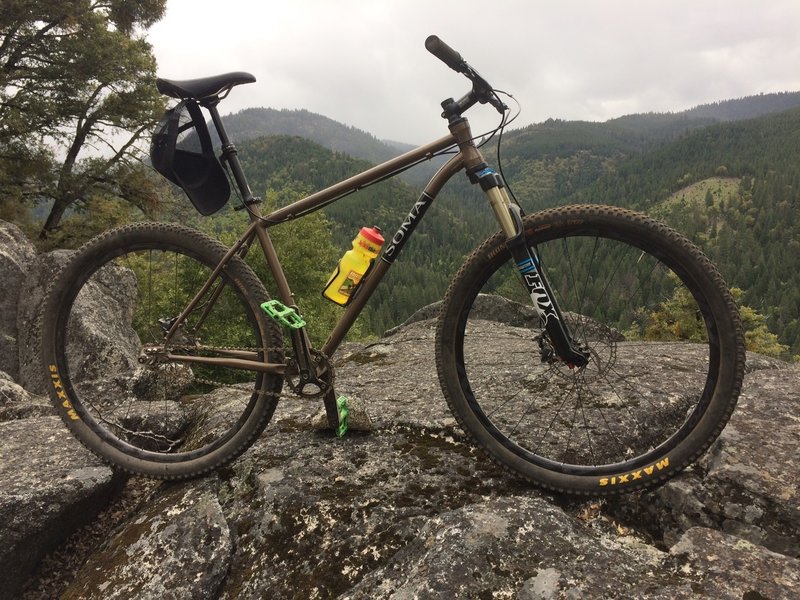 View from some rocks in the lower portion of the trail. Cool view of the Silver Fork meeting the South Fork of the American River. What kind of dummy rides a single speed on this trail? This dummy. Bring a machete!