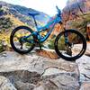 Bike at the end of the Waterfall Canyon Trail. Hiding out in the shade for a small break.