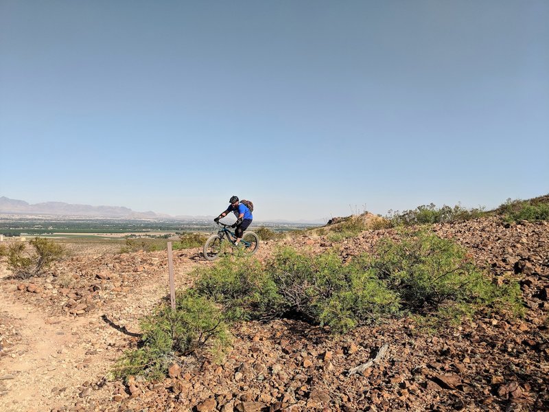 Transition onto the singletrack.