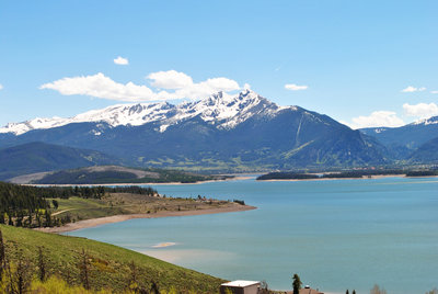 View of Dillon Reservoir and the Ten Mile Range beyond. From Oro Grande Trail.